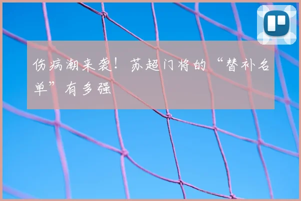 伤病潮来袭！苏超门将的“替补名单”有多强